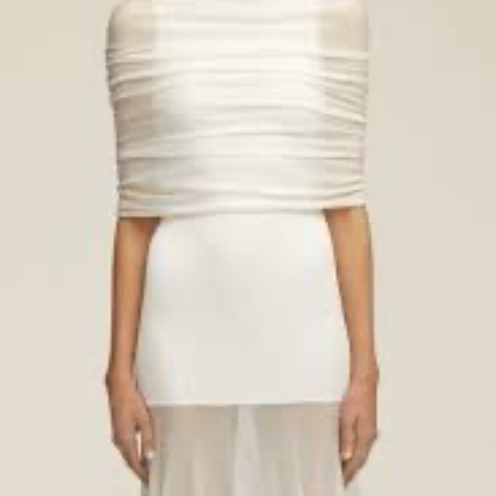 BRAND NEW w/ tags -- The Lyra Shirred Knit Tee in Ivory